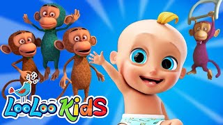 🐒 Five Little Monkeys & Sandwich Making Fun | LooLoo Kids Sing & Learn