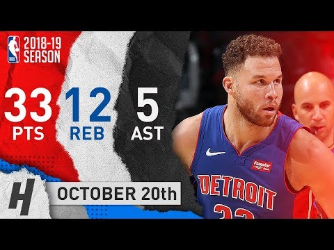 Blake Griffin SICK Highlights Pistons vs Bulls 2018.10.20 - 33 Pts, 12 Reb, 5 Ast