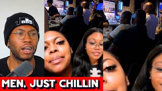 She Pulled Her Phone Out In Disbelief As Men Enjoy Their Own Company..
