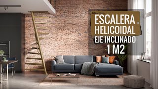 ⬛⬛⬛ Escalera Helicoidal de Eje Central Inclinado para 1m2 ⬛⬛⬛