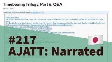 Timeboxing Trilogy, Part 6: Q&A - AJATT: Narrated #217