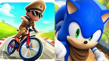 Little Singham Cycle Race VS Sonic Dash 2 Game 2025 Gameplay Android, ios