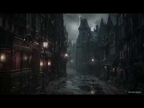 Victorian Rainstorm Ambience | Thunder, Rain & Lightning on a Dark Cobblestone Street