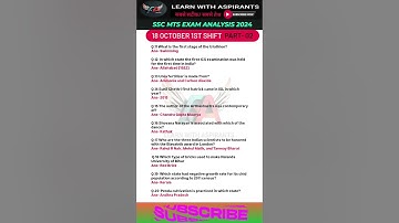 SSC MTS Exam Analysis 2024| SSC MTS Question Paper 2024 | 18 Oct 1st Shift | SSC MTS Paper Solution