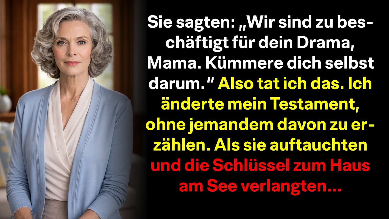 Sie nannten mich Drama – als ich heimlich das Testament änderte und sie kamen, erstarrte alles …