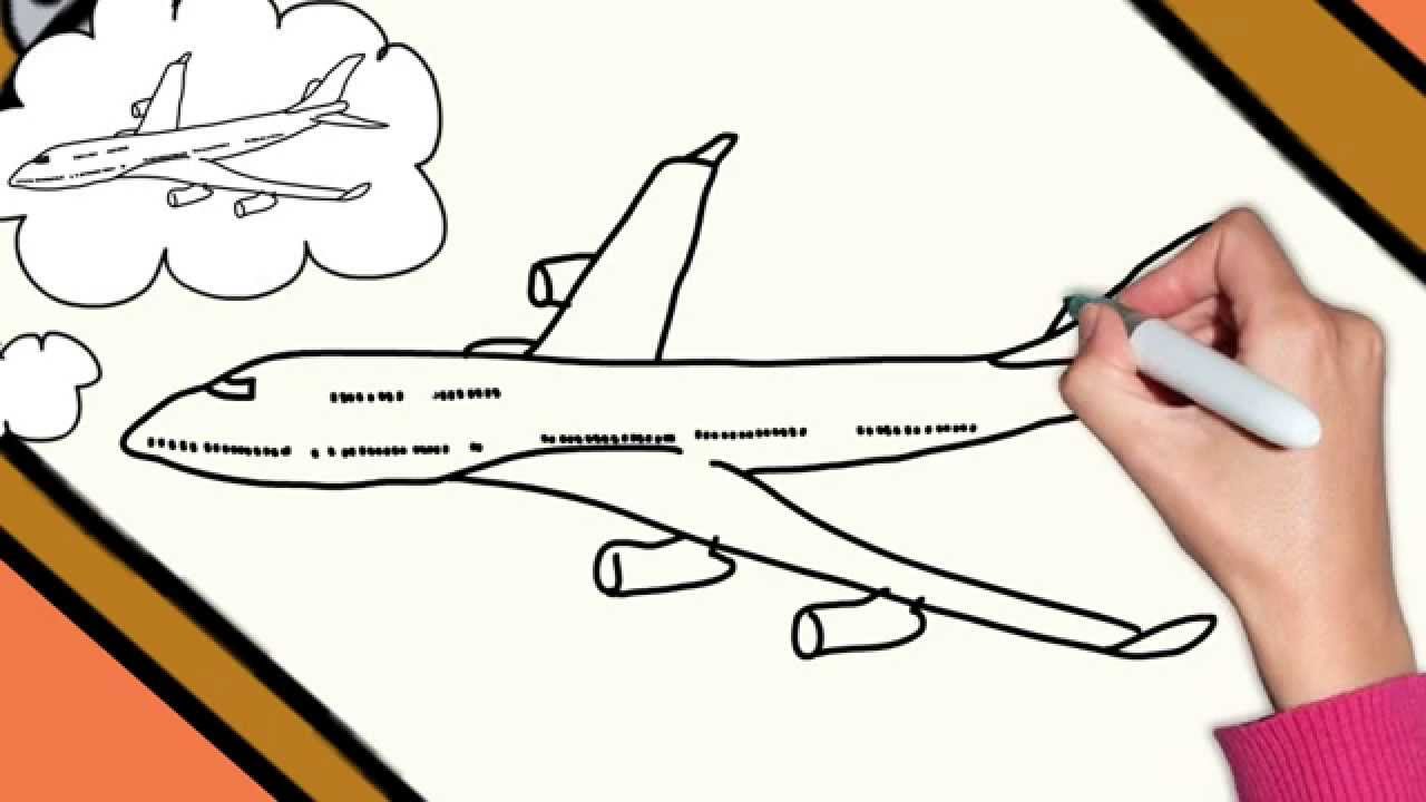 How to draw simple airplane step by step - foodnelo