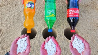 Experiment Coca Cola Fanta Sprite Vs Mentos Vs Chemical Rocks