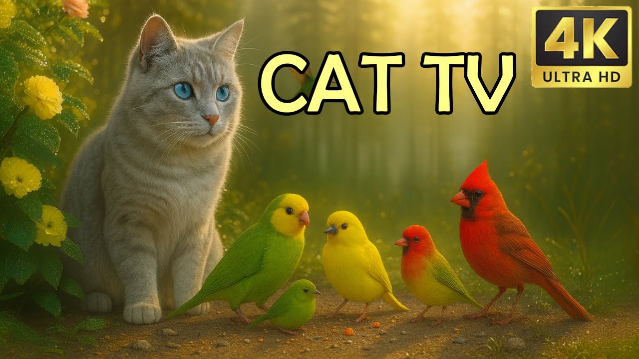 Cat TV for Cats to Watch 🐱 Deep Forest Birds Only | Pure Nature Sound - 4K CAT GAMES
