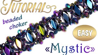 Tutorial: beaded choker &quot;Mystic&quot; / Как сплести чокер &quot;Мистик&quot; из бисера и бусин