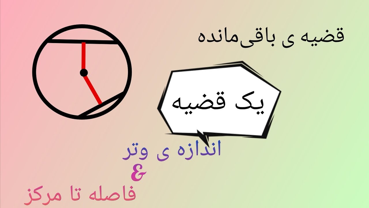 هندسه ۲ جلسه ۱۷ (یک قضیه) رابطه ی اندازه ی وتر با فاصله ی آن تا مرکز ،یک قضیه‌ی باقیمانده
