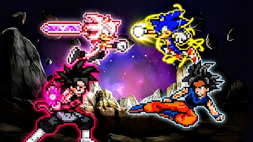 Goku Black SSJ4 OP (New) & Sonic Black V2 VS Sonic Chaos OP & Goku TP V3 in Jump Force Mugen🔥