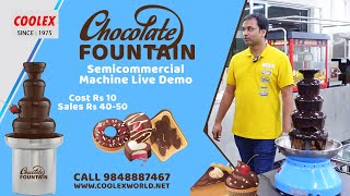Chocolate fountain machine  demo with profit calculation and types explained , small business ideas