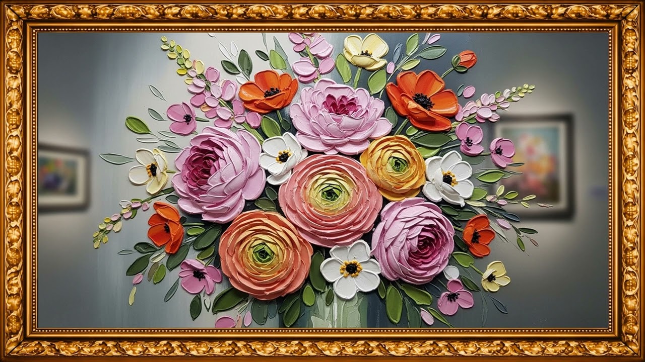 Expressive Spring Bouquet Canvas 4K | Elegant Art Display