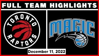 Toronto Raptors vs Orlando Magic - Full Game Highlights | Dec 11, 2022 | 22-23 NBA Season