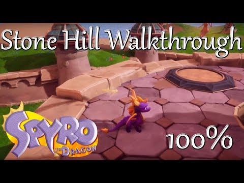 Spyro Reignited Trilogy: Stone Hill Walkthrough - Gems, Dragons, Egg, & Burn the Hidden Pink Tulip