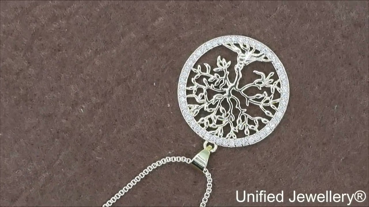 Unified Jewellery Gold Tone Tree of Life Necklace Crystal Pendant Women B64