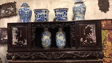 Tủ chè gỗ gụ khảm ốc