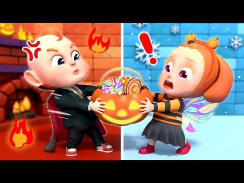 Hot vs. Cold! 🔥❄️ Can We Get the Halloween Candy? 🍬 | Hot and Cold Song | Rosoo Nursery Rhymes
