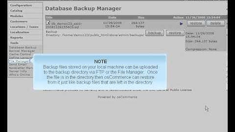 Managing database backups