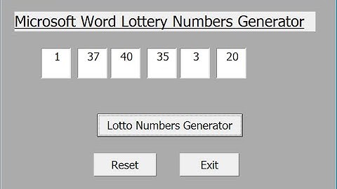 How to Create Lottery Numbers Generator in Word Document