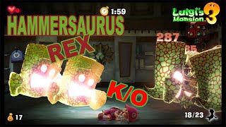 HAMMERSaurus REX. Very RARE GHOST and very STRonG! Luigi fainted! Luigi’s Mansion 3 dlc floor