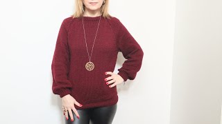 Knit a Sweater / Easy Raglan Sweater M/L for Beginners step by step