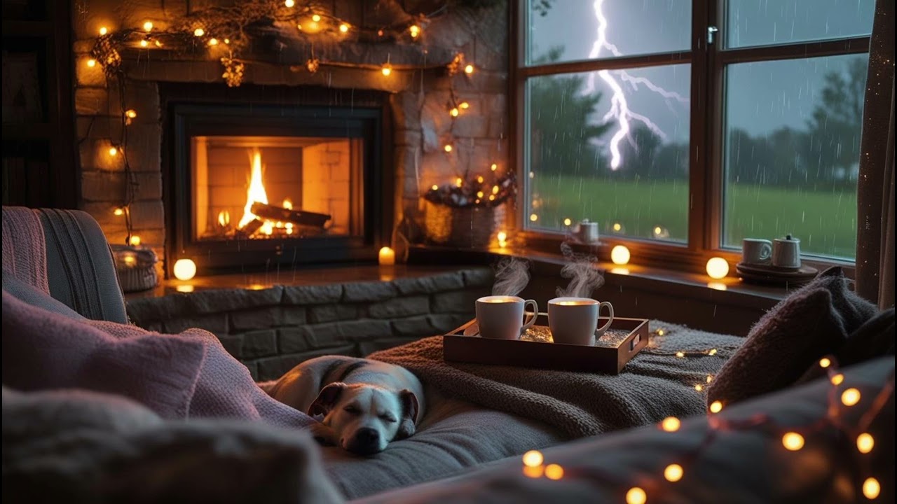 Cozy Cottage Rain & Thunder – Relaxing Stormy Day Ambience