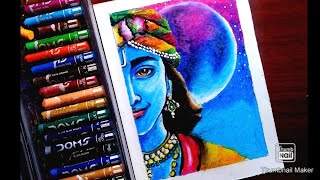 pastel oil krishna drawing easy