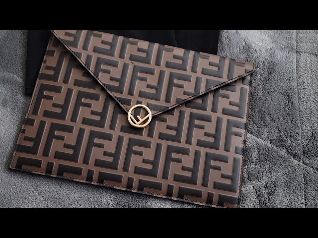 Fendi Brown Medium Forever Flat Pouch