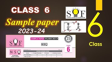NSO class 6 | Sample paper 2023-24 with detailed solution for class 6 | SOF NSO sample paper 2023-24