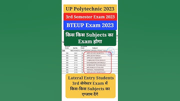 Mechanical Engineering Production Lateral Entry 3rd semester syllabus #bteup_exam_news #shorts