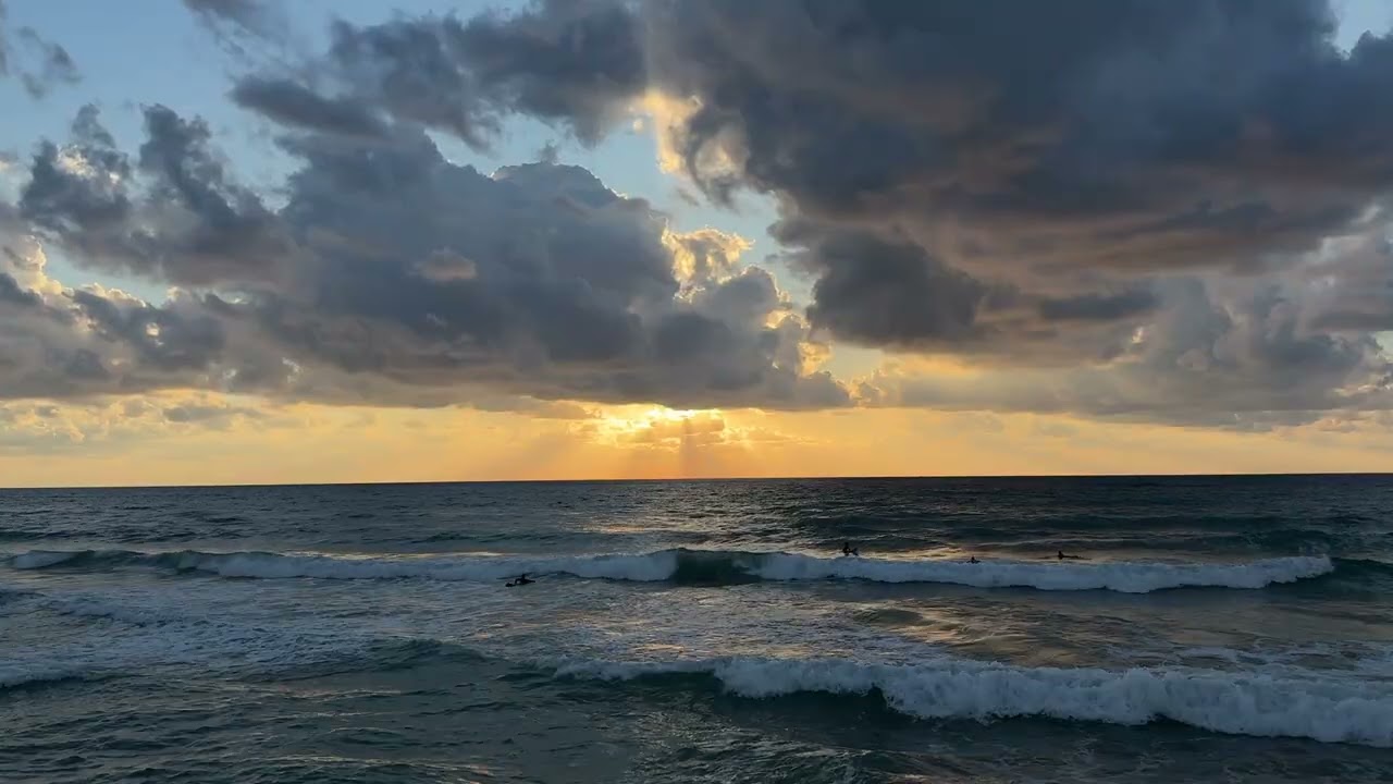 Sunset Beach ocean waves sound beautiful 