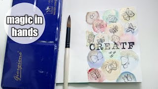 soft watercolor abstract art and doodling on art journal page by magic in hands... screenshot 2