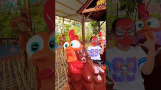 Naik kereta ayam Chicken Coop, monky putih, the inqusitor dan Spiderman cepat, wkwkwkwk lucu sekali