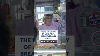 What's the morning routine of a Manhattan breakfast cart owner?