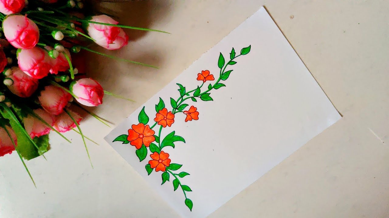 simple flower border designs for a4 paper