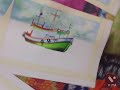 Fishing boat  amazing  painting watercolour painting beautiful