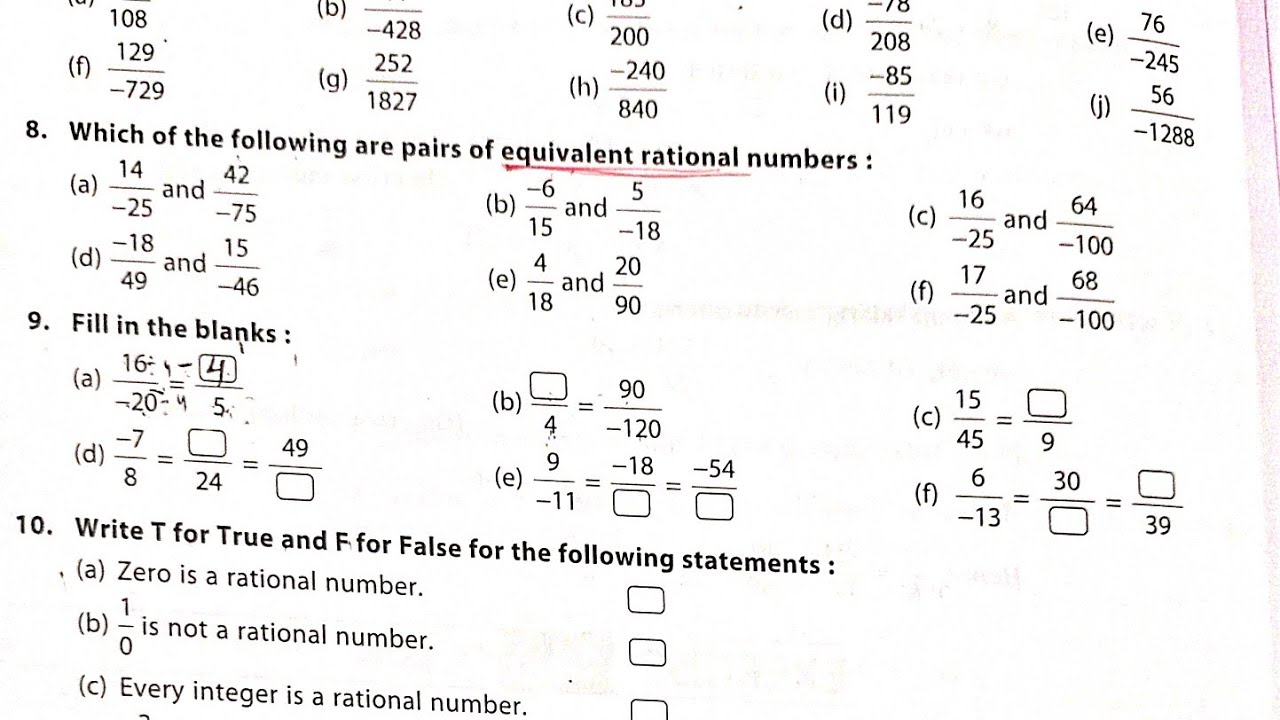 Decimal Equivalent For Rational Numbers