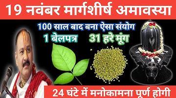 19 नवंबर मार्गशीर्ष बुधवार अमावस्या  के दिन 1 बेलपत्र और 31 हरे मूंग वाला उपाय  जरूर करें।Pradeep ji