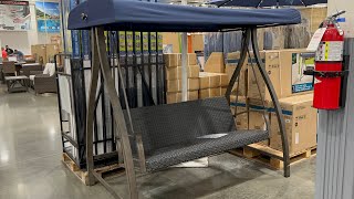 Agio Woven Patio Swing with Fabric Canopy in Costco Display 2023