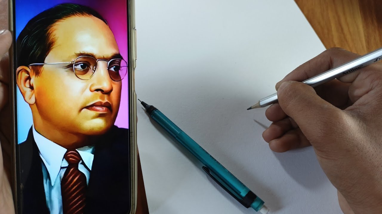 D.r BR Ambedkar Drawing|How Draw D.r BR Ambedkar |Ambedkar jayanti special drawing| step by step 🔥