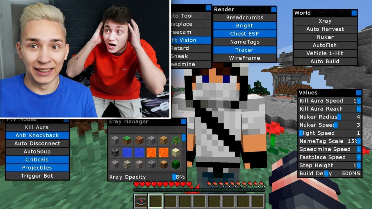 Я СКАЧАЛ ЧИТЫ | Реакция ДОМЕРА и ЮТУБЕРОВ в Майнкрафт