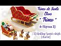 Trineo de Santa ( Trineo ) de filigrana 3D, 3D quilling Santa ( Sleigh )