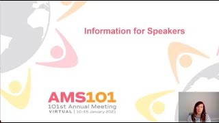 Information for Speakers for the AMS Virtual 101st Annual Meeting