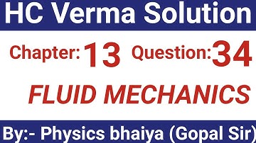 H.C. Verma Solutions - Fluid Mechanics - Chapter 13, Question 34