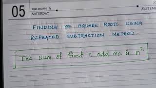 Finding of square root using repeated subtraction method.