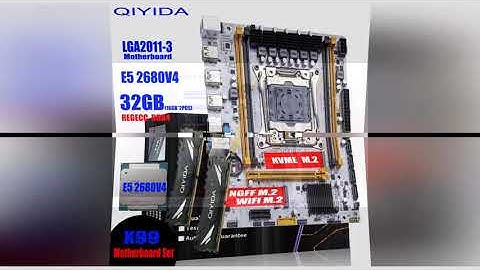 QIYIDA X99 Motherboard LGA 2011-3 Set Kit Xeon E5 2680 V4 CPU Processor 32G=2*16G DDR4 REG ECC RAM M