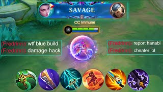 HANABI BLUE BUILD (ONE HIT DAMAGE HACK! 😱) SAVAGE!!