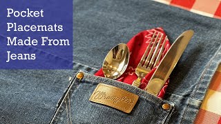 Denim Crafts - DIY Placemats Made From Old Jeans - No-Sew Craft Idea