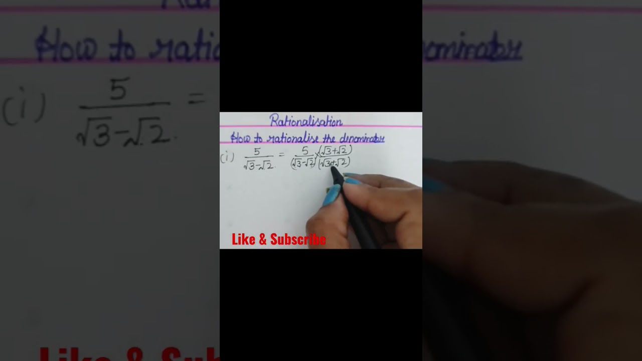 Rationalisation|How To Rationalise The Denominator|युक्तिकरण|Maths Trick|Youtube Shorts|Maths Magic|